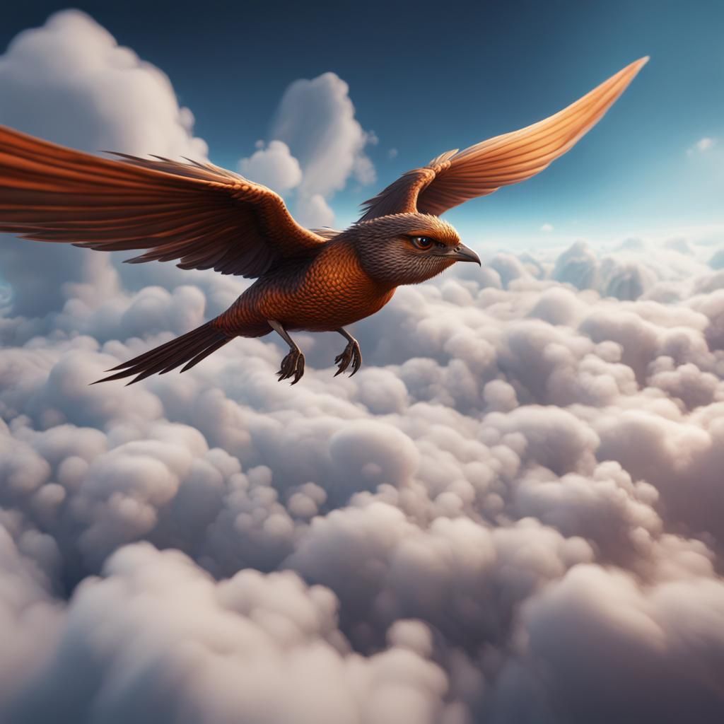 Swift Soaring Above Clouds: Fantasy Concept Art