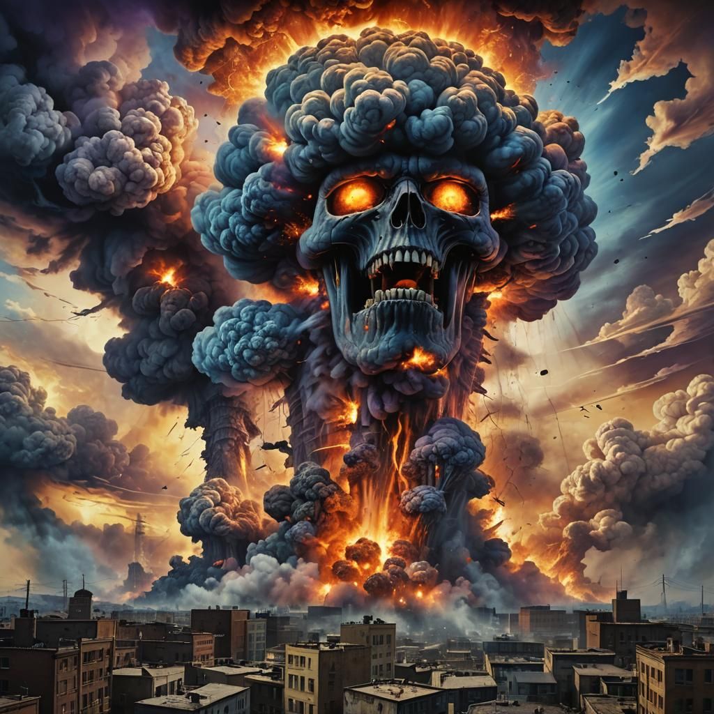 Apocalyptic Nuclear Explosion with Screaming Souls
