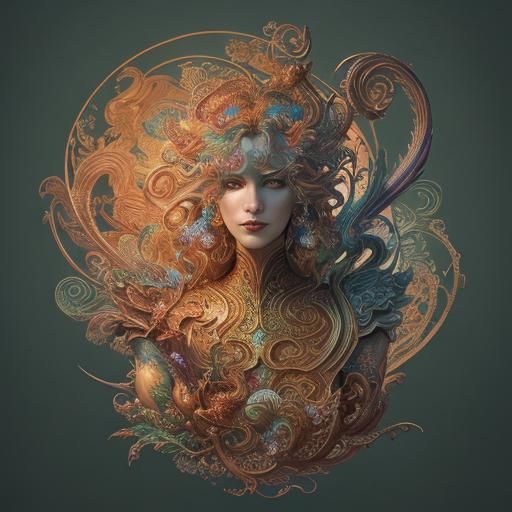 Golden Dragon Amidst Christmas Tree: Detailed Fantasy Art