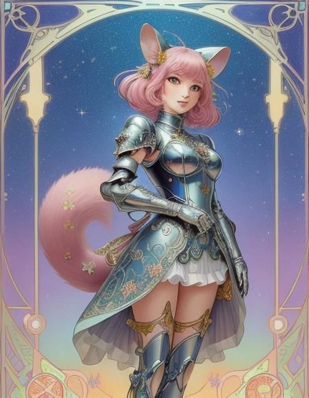 Sanrio character art. Medium shot. Hello Kitty in hybrid ani...