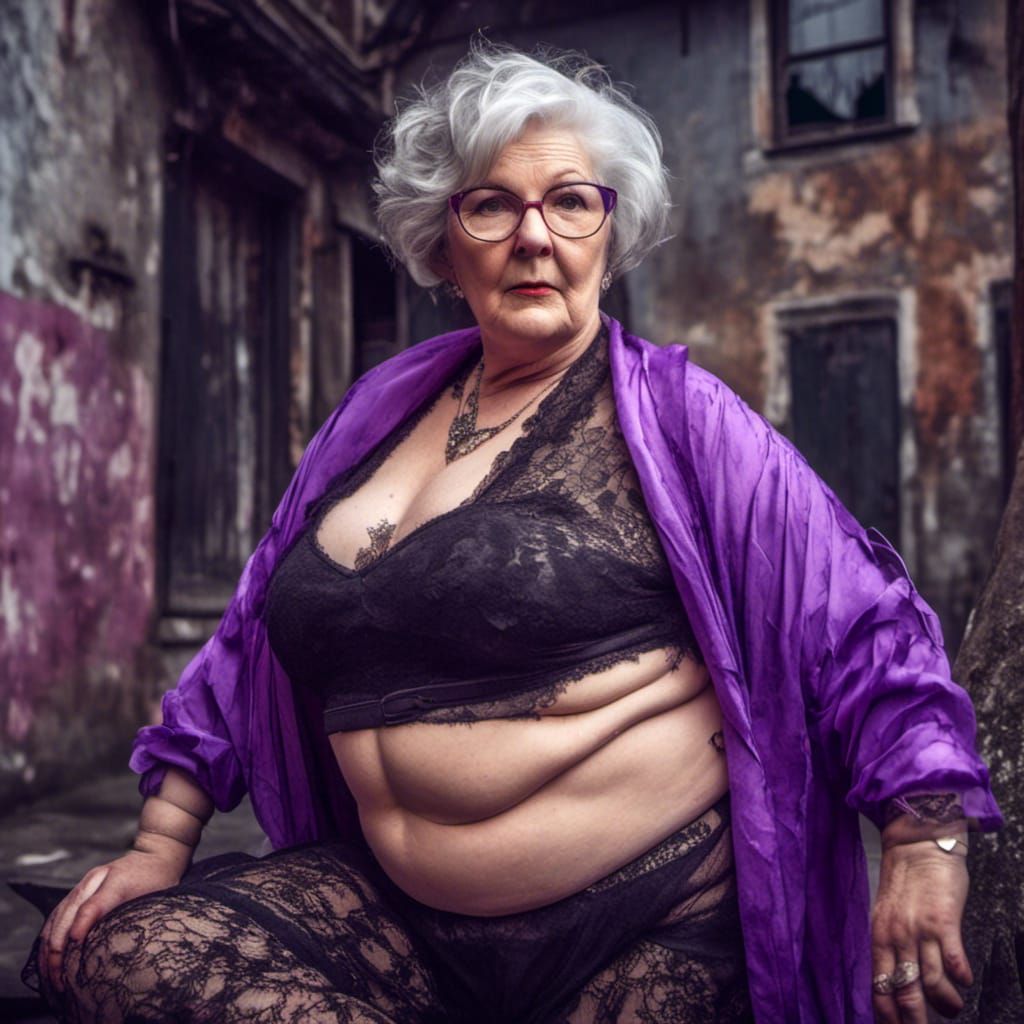 Mature Woman with Curves in City Street Style