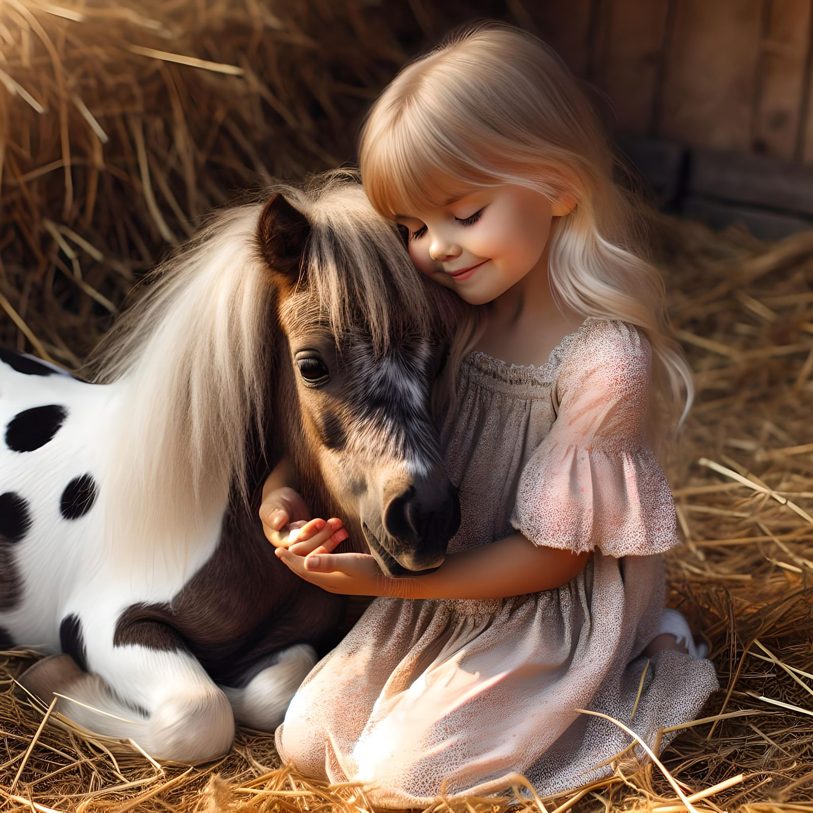 Girl and Pony: A Loving Embrace