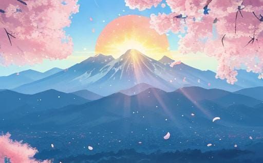 Cherry Blossom Dragon in Manga Scan Style