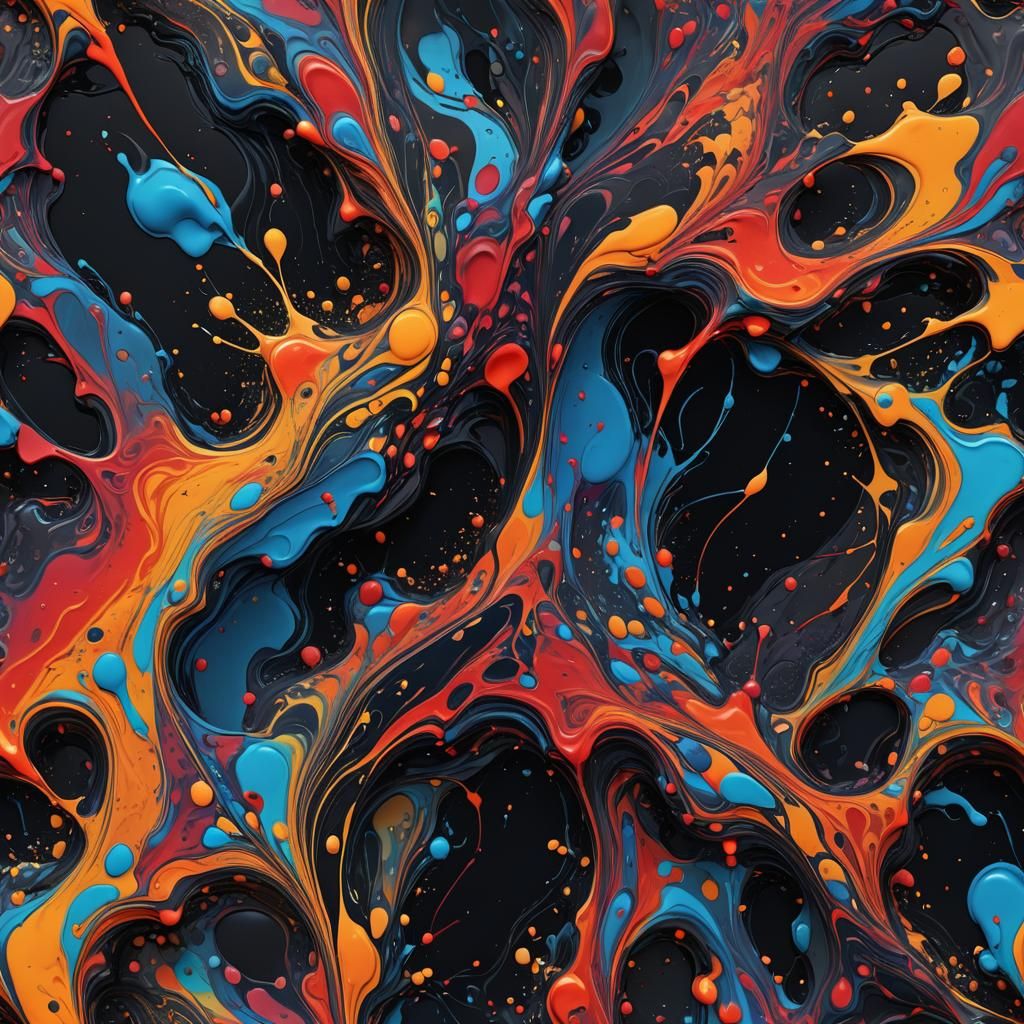 Ethereal Fantasy World in Vibrant Acrylic Marblles