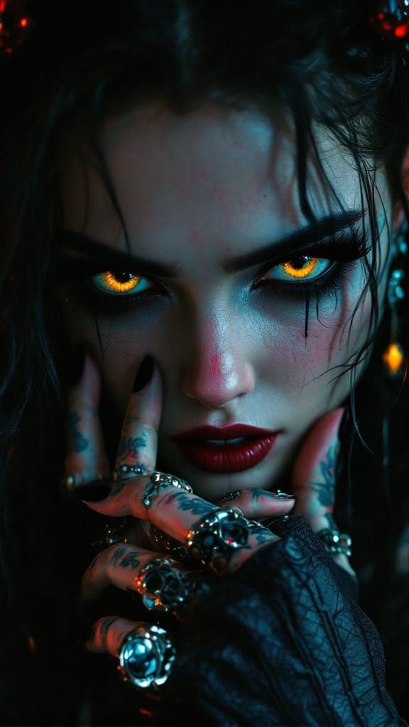 Gothic Portrait in Dystopian Setting