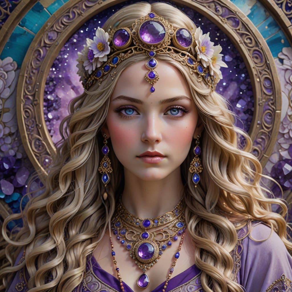 Mnemosyne, Goddess of Memory, Portrait with Jewels