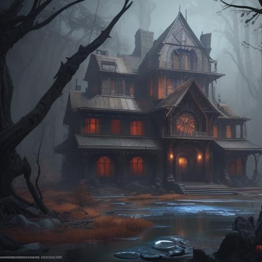 Detailed Matte Painting: Fantastical Portrait in Deep Color