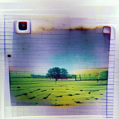 Polaroid Photograph of a Country Field