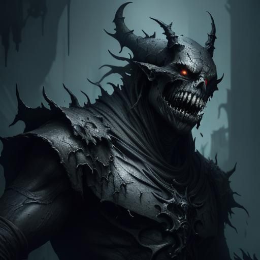 Dark Fantasy Monster with Serrated Teeth