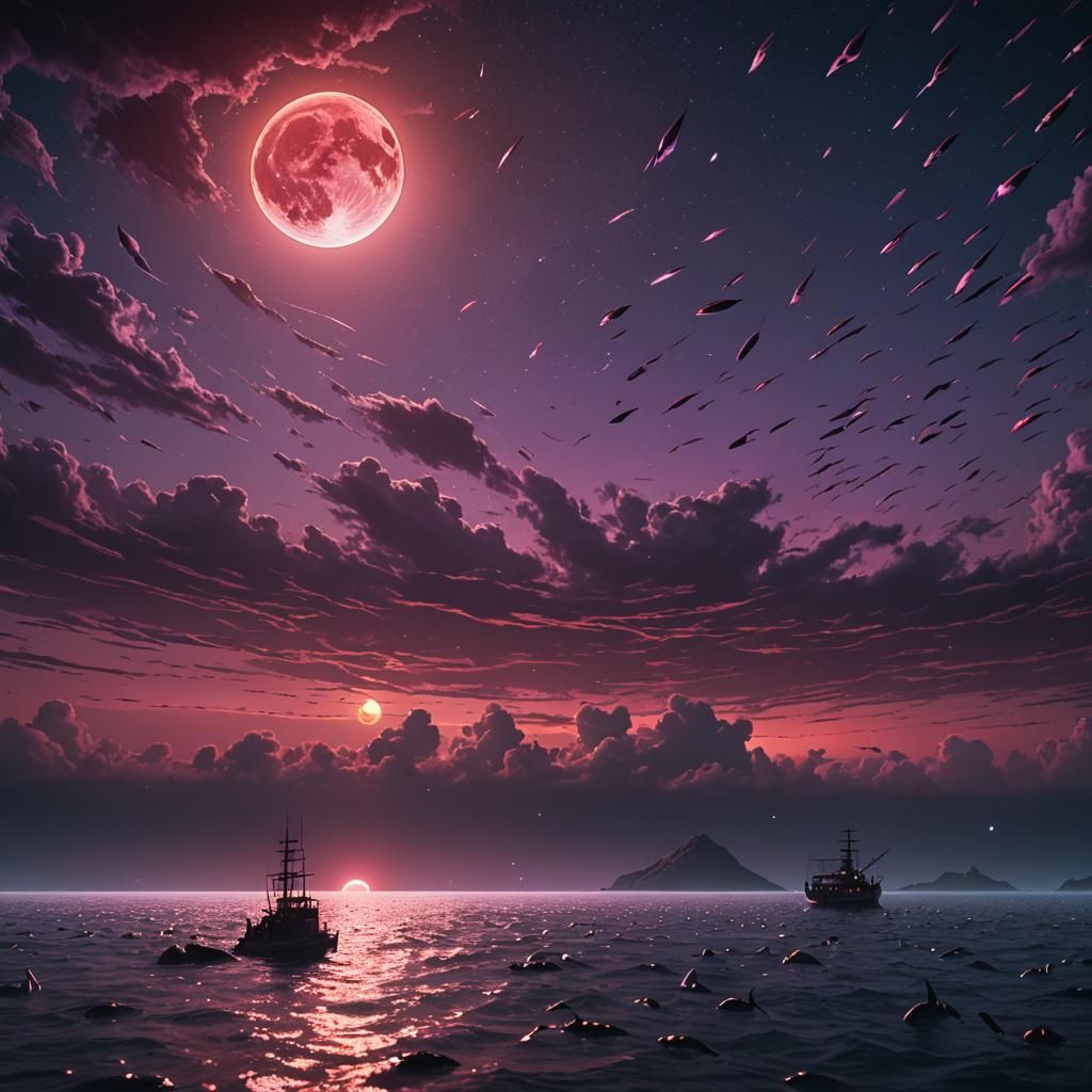 Blood Moon Fish: An Epic Cinematic Painting