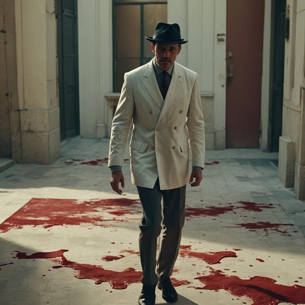 Dramatic Film Still: Dead Man in Apartment