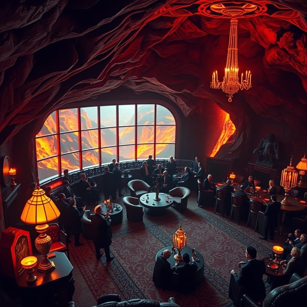 Supervillain's Volcanic Ballroom Party Lair
