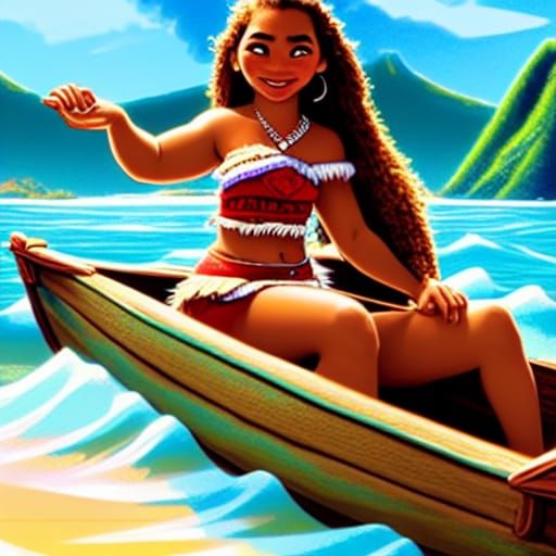 Moana Portrait in Hawaii, Hyperdetailed Art