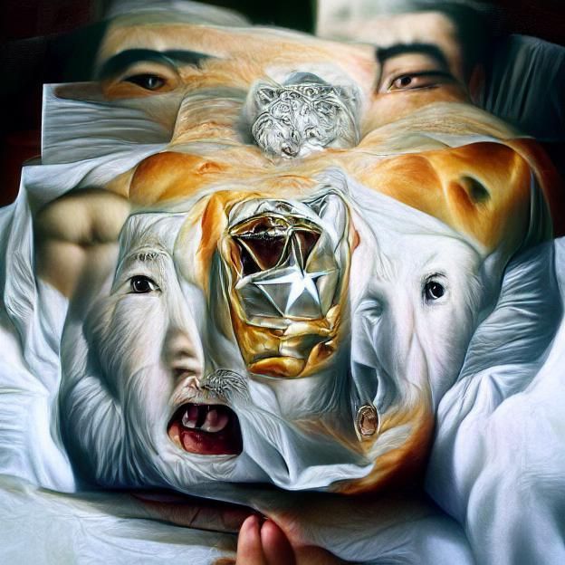 The Thousands Mask of God, splitting open to reveal the star...