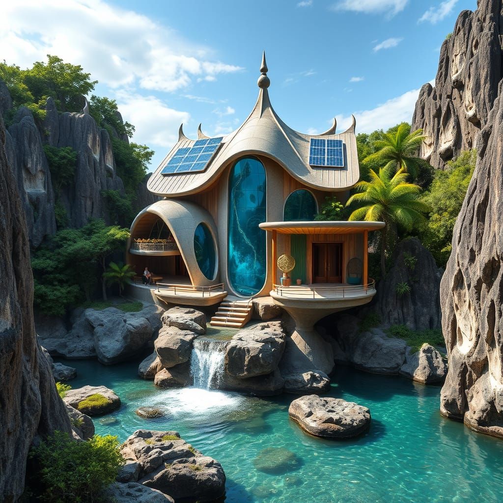 Oriental lagoon house