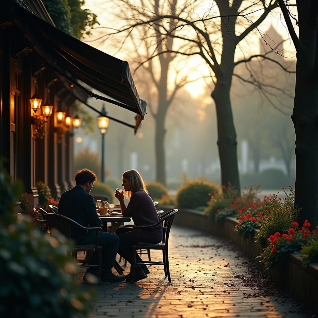 Dublin Coffee Shop Tranquility: Cinematic Film Still