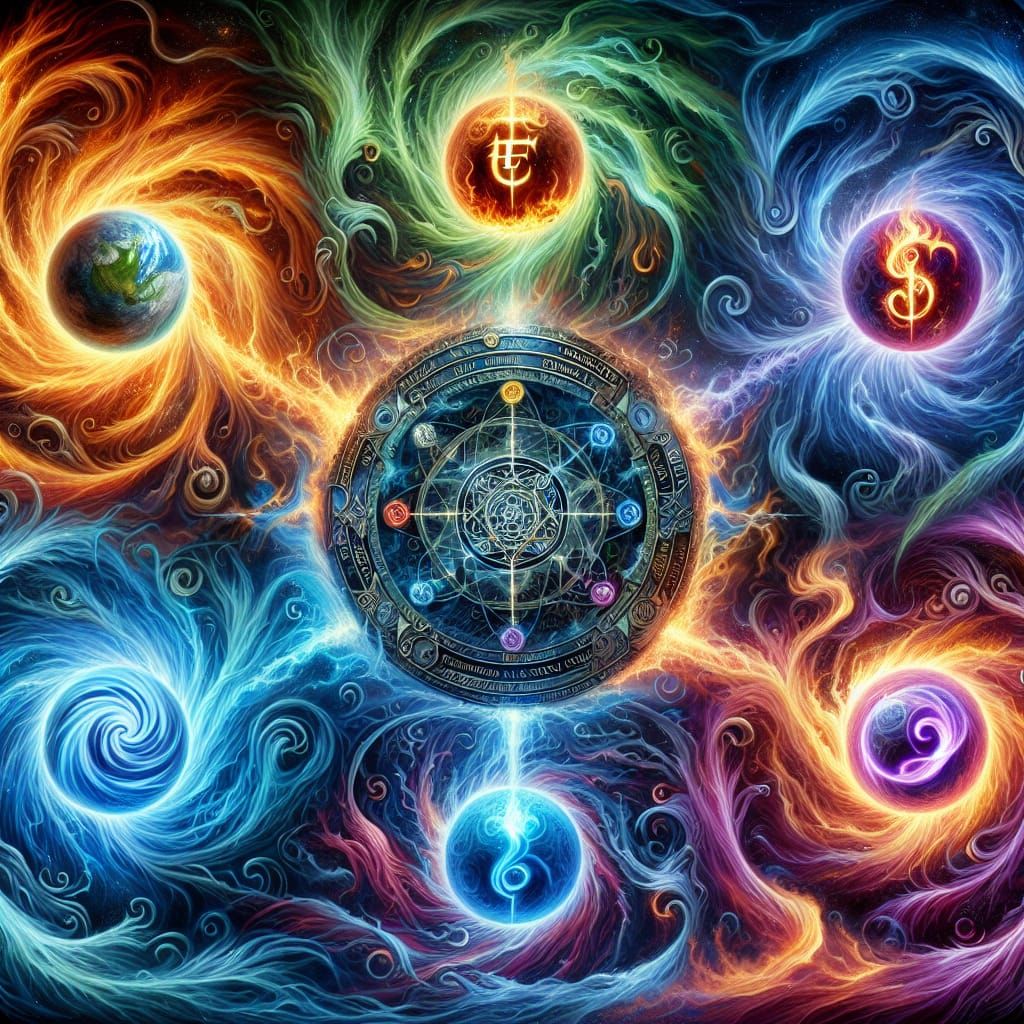 Magical Elemental Vortexes with Demonic Sigils