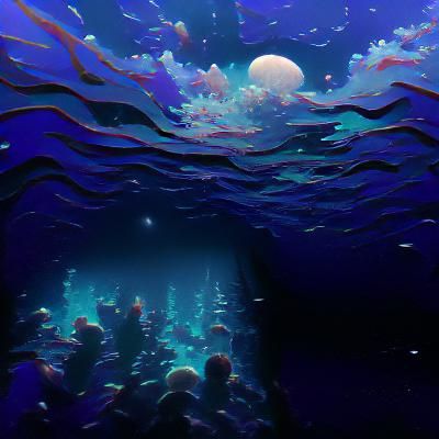 Mysterious Deep Ocean Scene