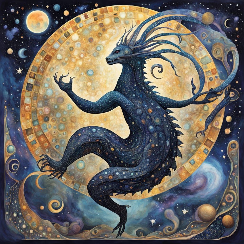 Surreal Cosmic Lifeform in Art Deco Dadaist Style