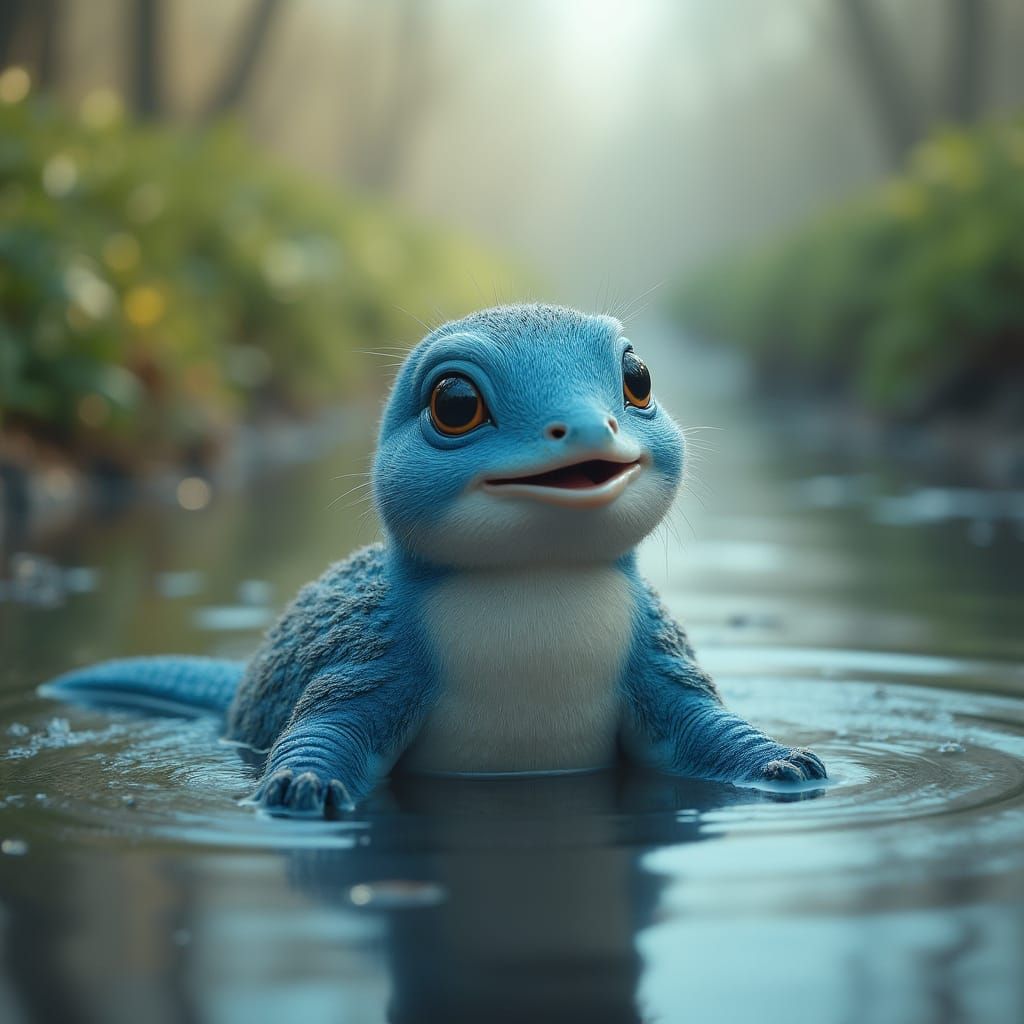 Blue Singing Turtle Serenades Fluffy Foxes