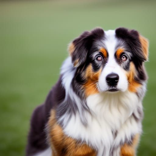 Australian Shepherd Dog Portrait in Natural Light