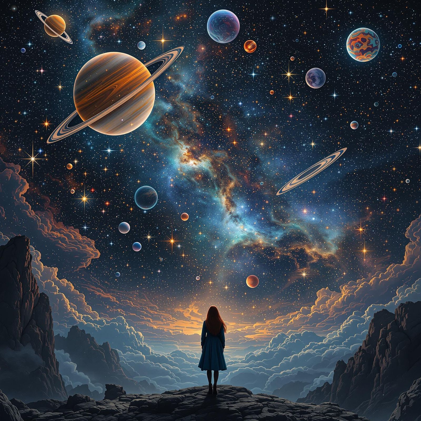 Daria Morgendorffer in a Celestial Art Deco Dreamscape
