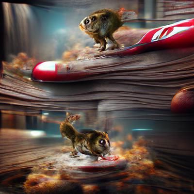Photorealistic 3D Chipmunk Joe Rogan Concept Art