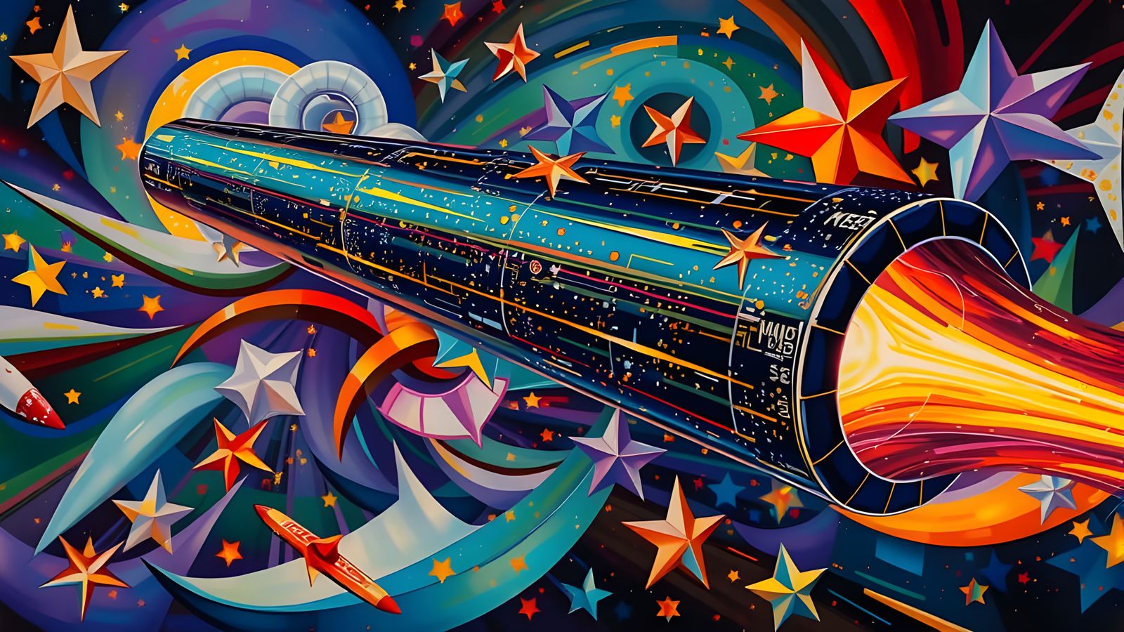 High-Velocity Cylinder in Impasto Cosmos