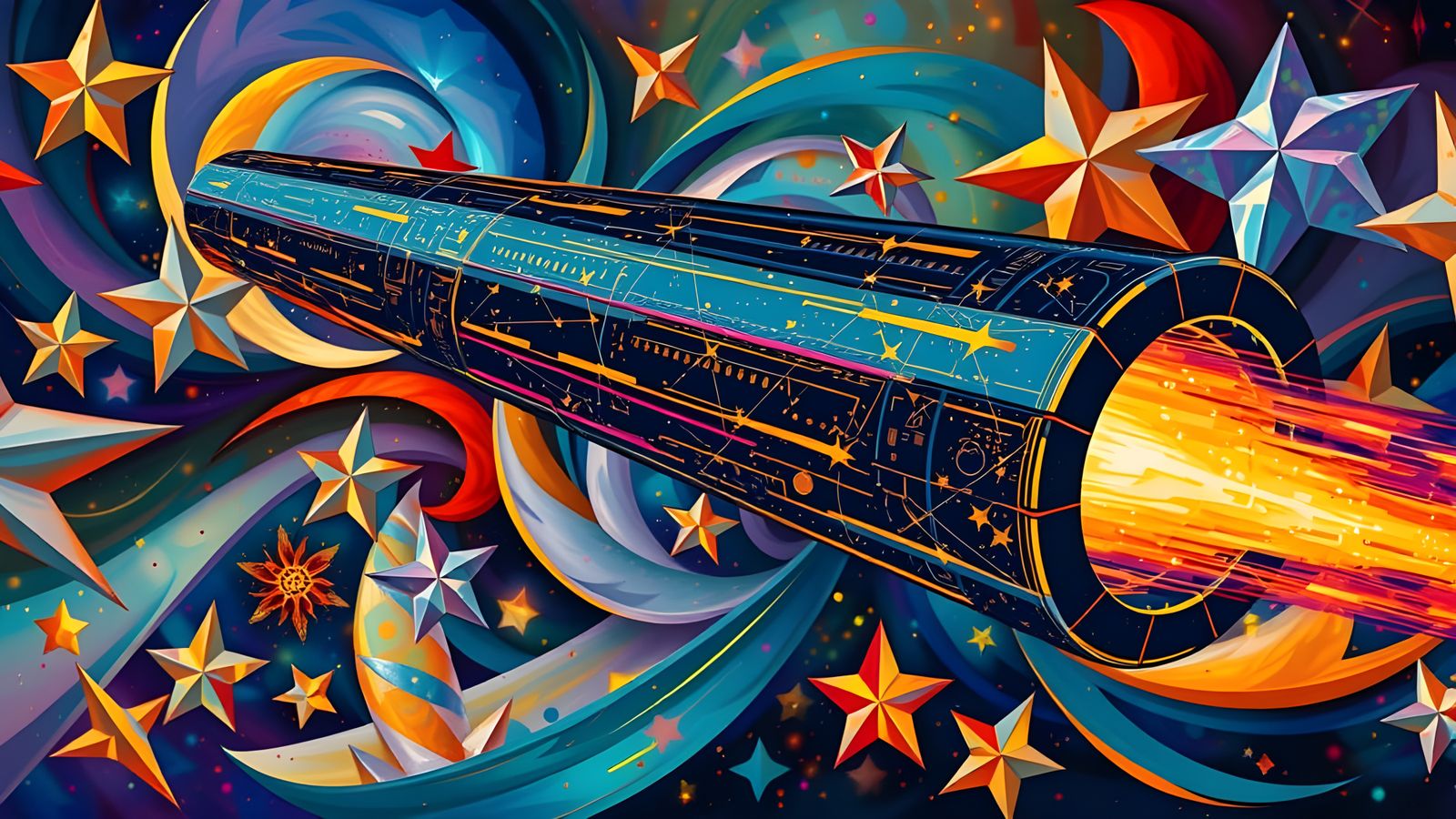 Streaking Cylinder in Impasto Cosmos: Dreamlike Surrealism