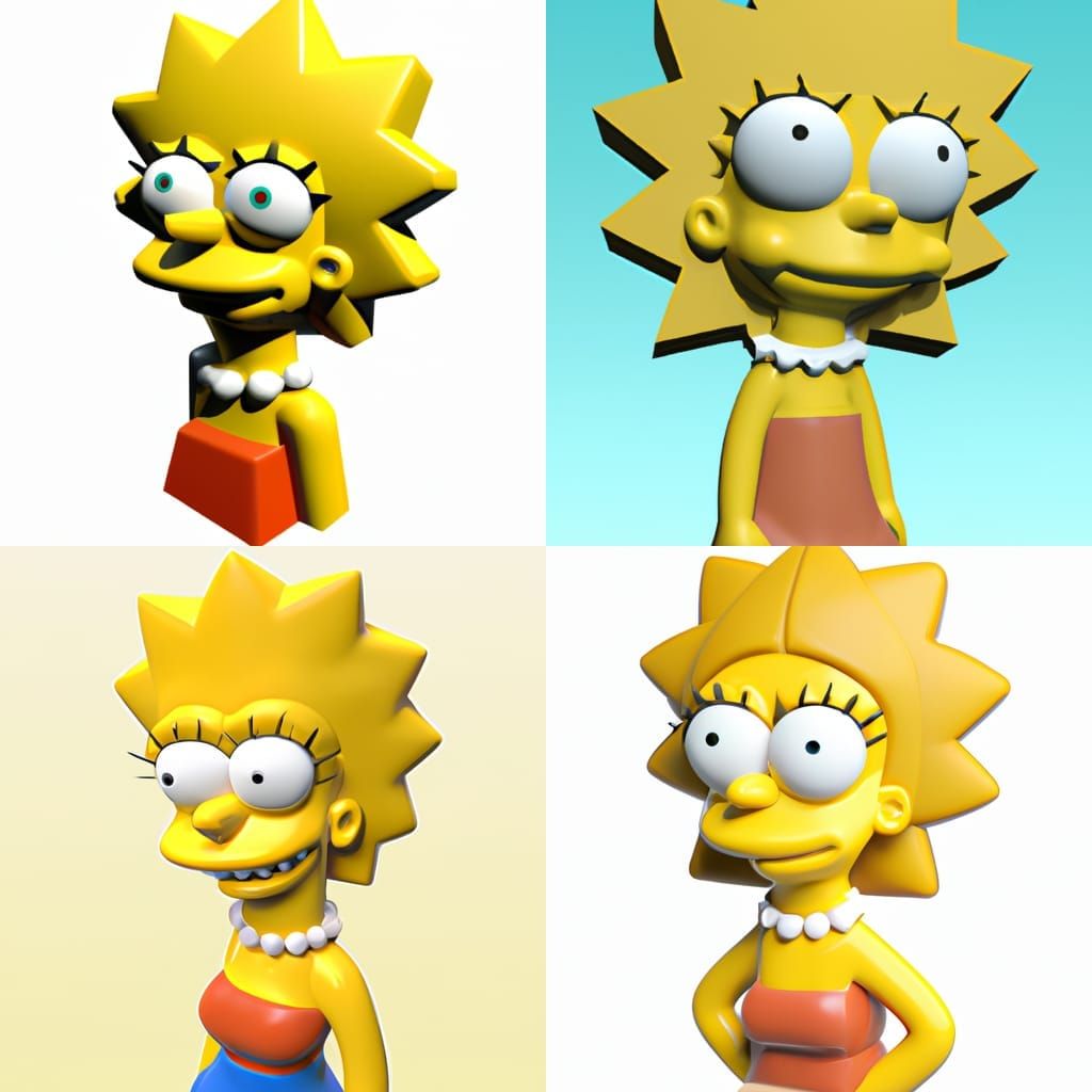 Lisa Simpson in 3D Rendering