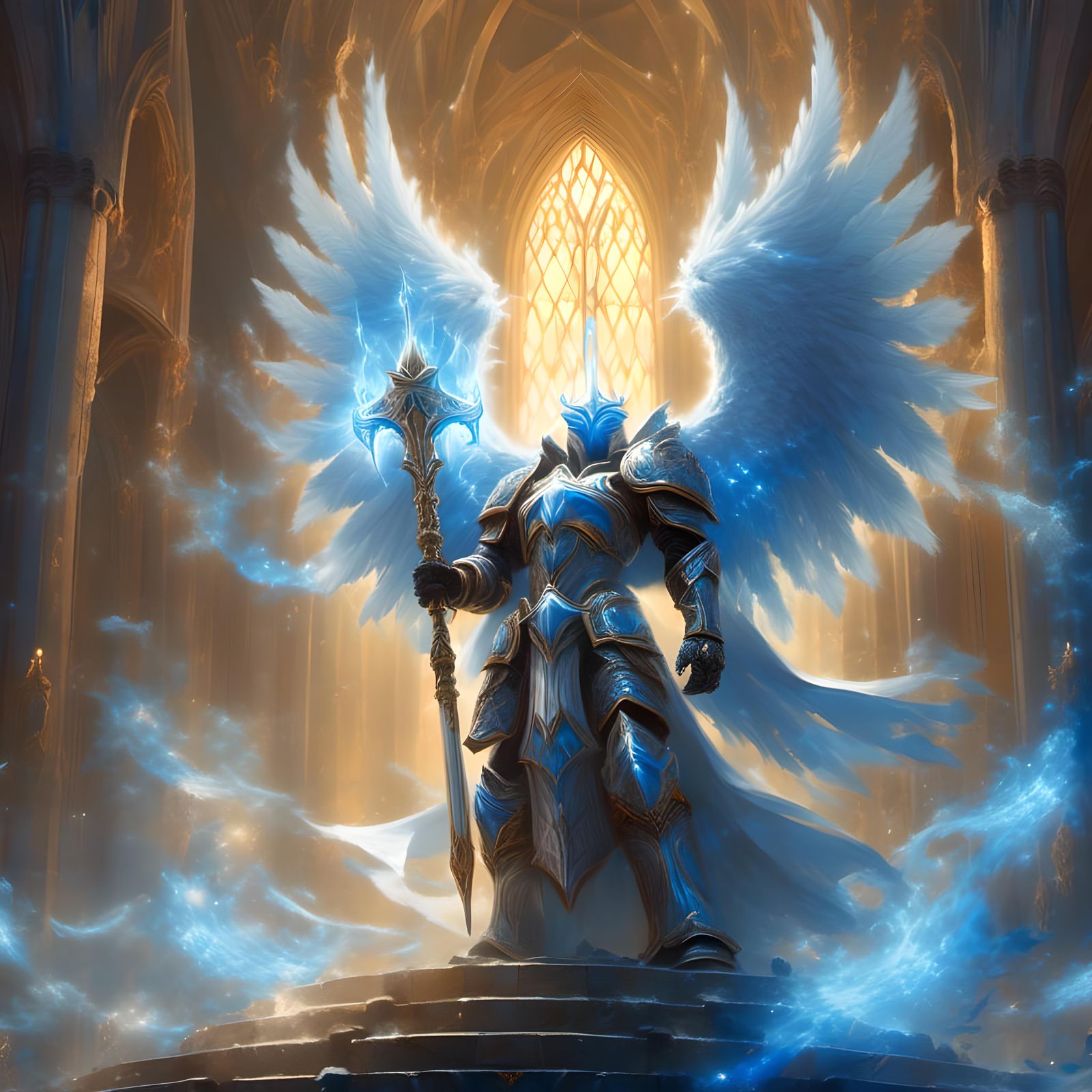 Holy Paladin Patronus with Blue Flames