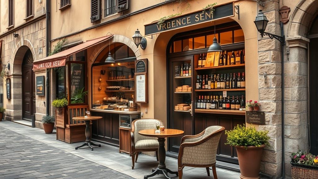 Charming Vintage Wine Shop in Italian Village