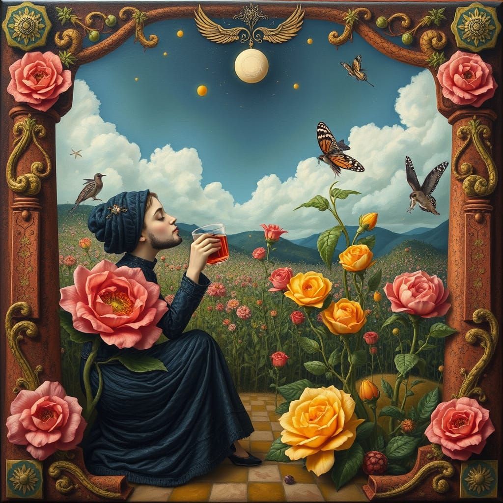 Surrealist Fantastical Flora in Oil Painting