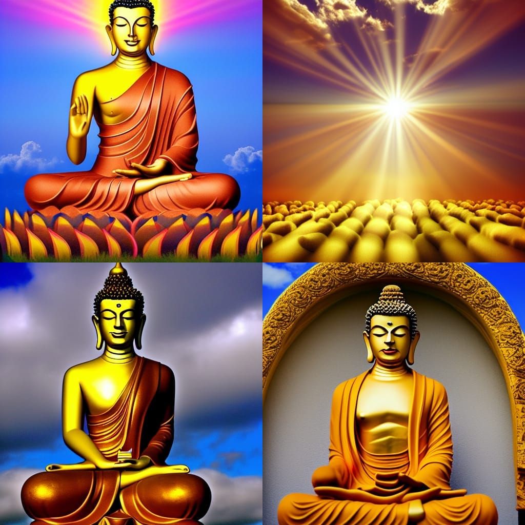 Buddhism: Divine Light in Heavenly Clouds