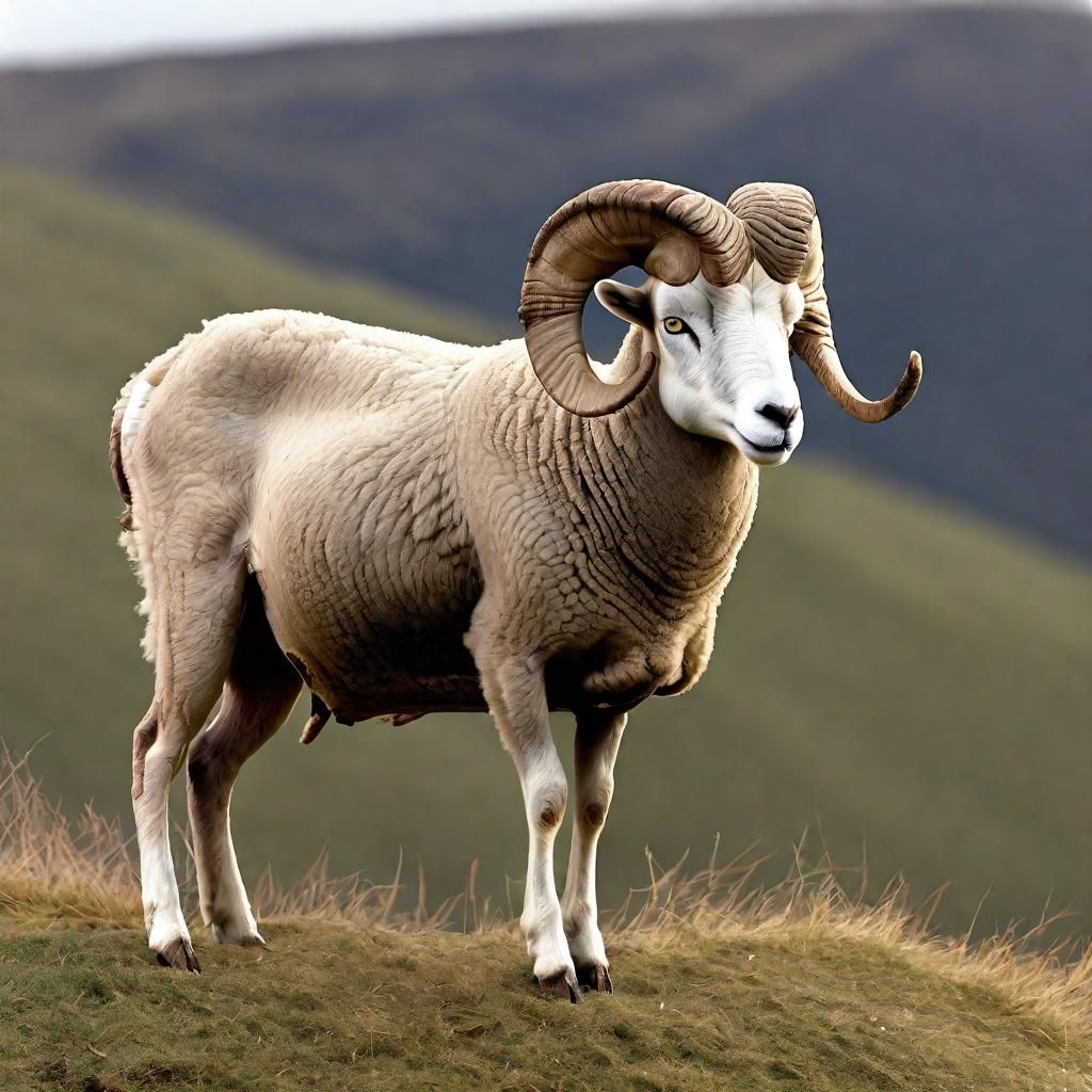Ram Standing on Hillside