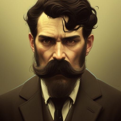 Cthulhu Investigator Portrait in Art Nouveau Style