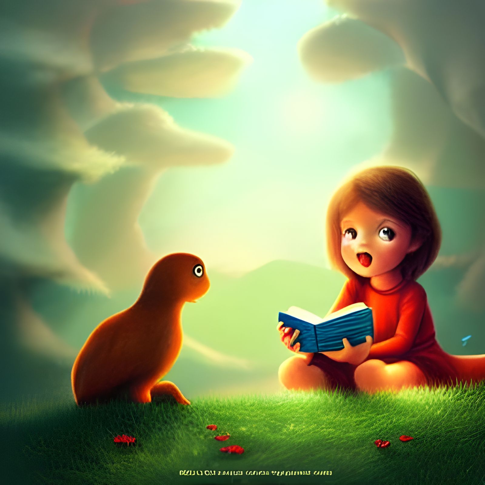 Nostalgic Children's Book Illustration in Matte Painting Sty...