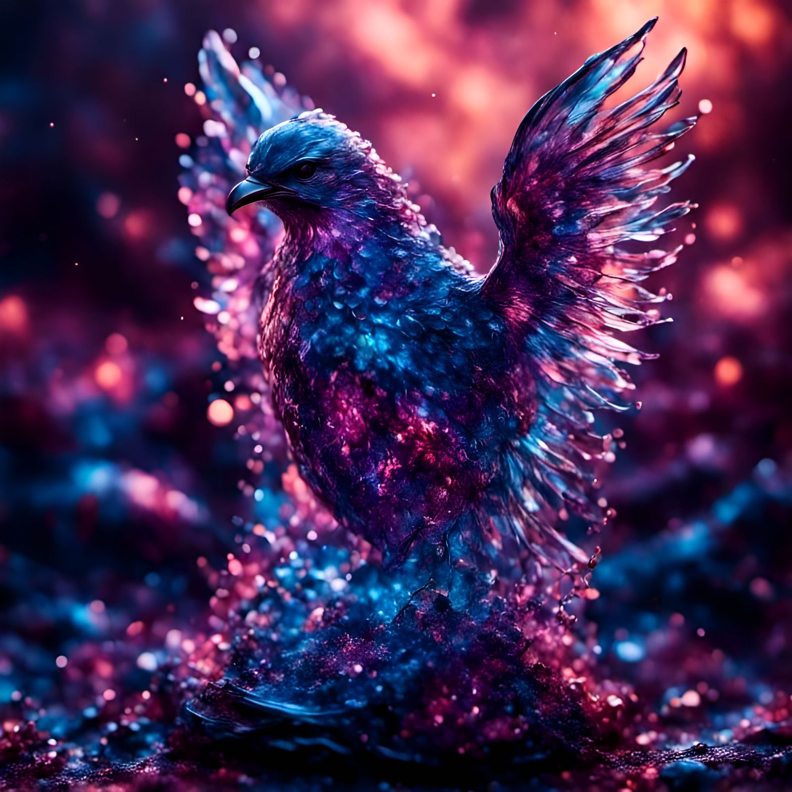 crystal bird taking flight