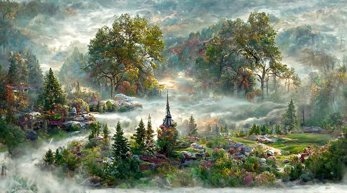 Ethereal Fantasy Landscape Vista in Hyperdetailed Style