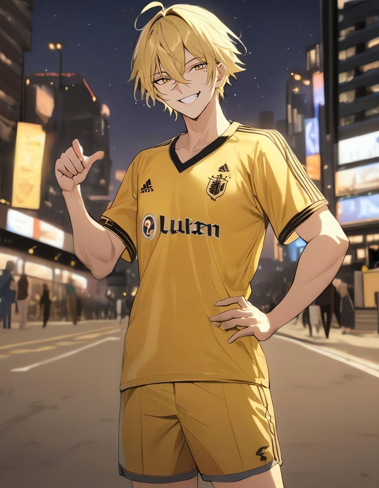 Young Man in Yellow Soccer Gear on Field