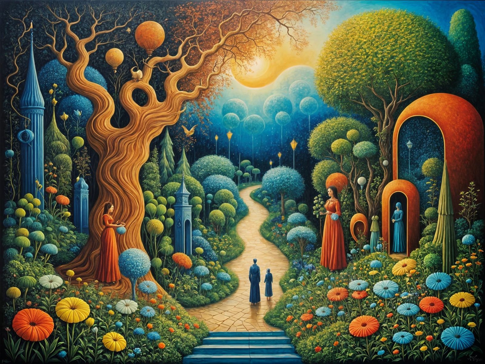 Enchanting Pathway Through a Dreamy Garden