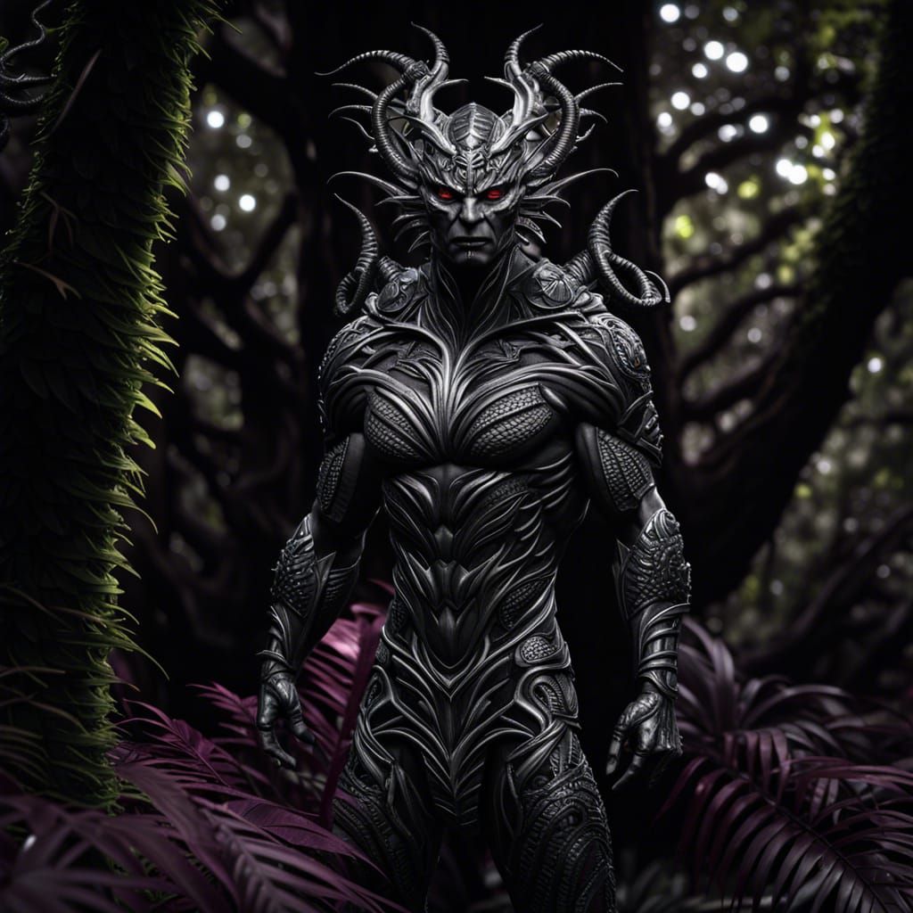 Scary Lizard-Skinned Creature with Amethyst Eyes