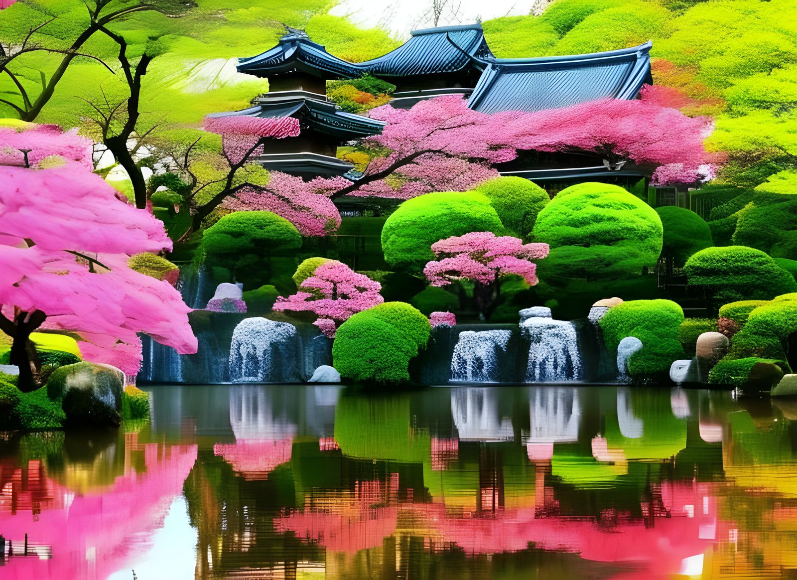 Magical Japanese Temples with Cherry Blossoms