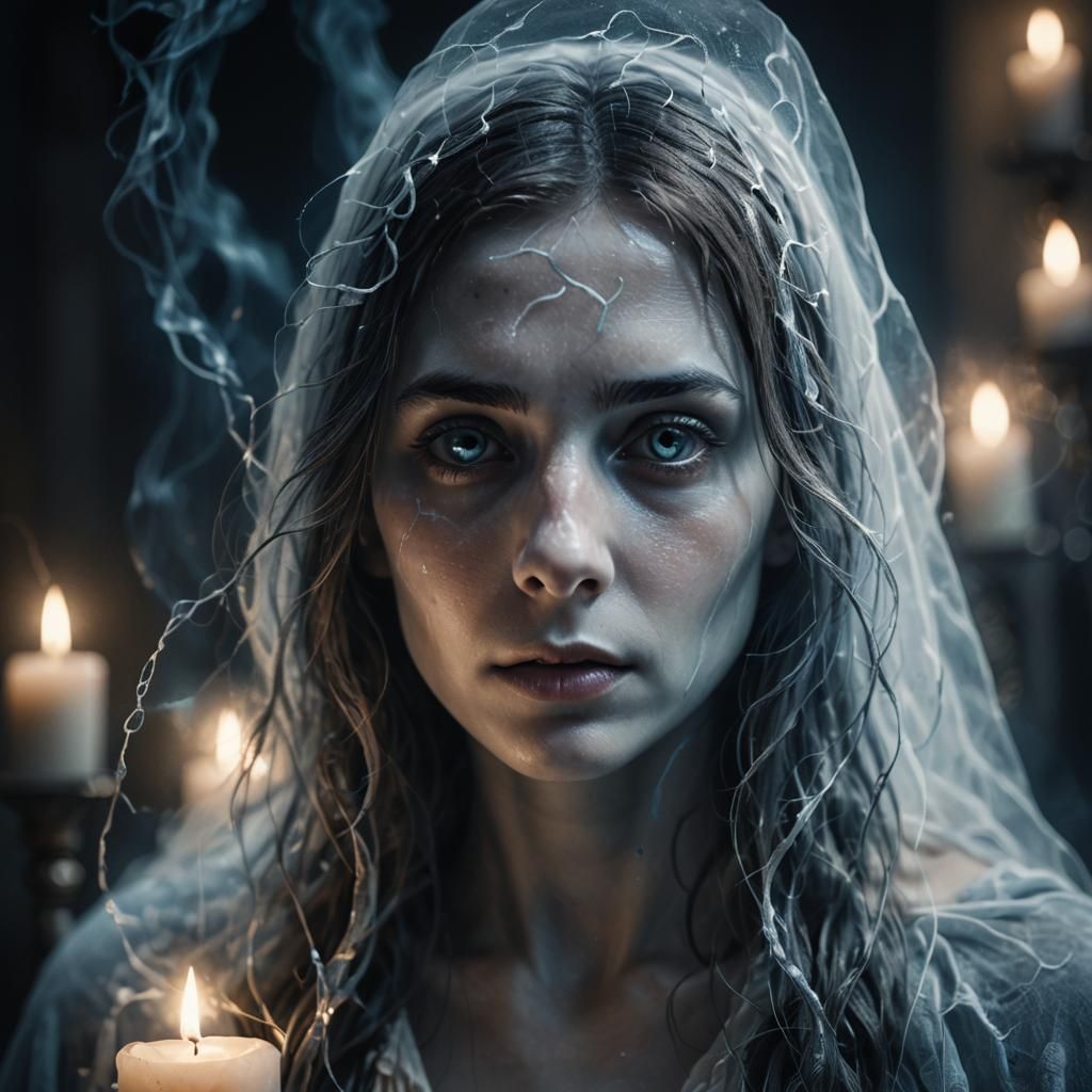 Ethereal Ghost Portrait in Digital Art