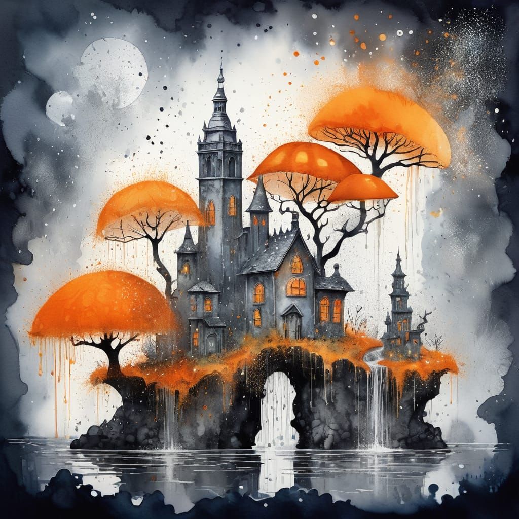 Whimsical Slug With Miniature City Shell, Photorealistic