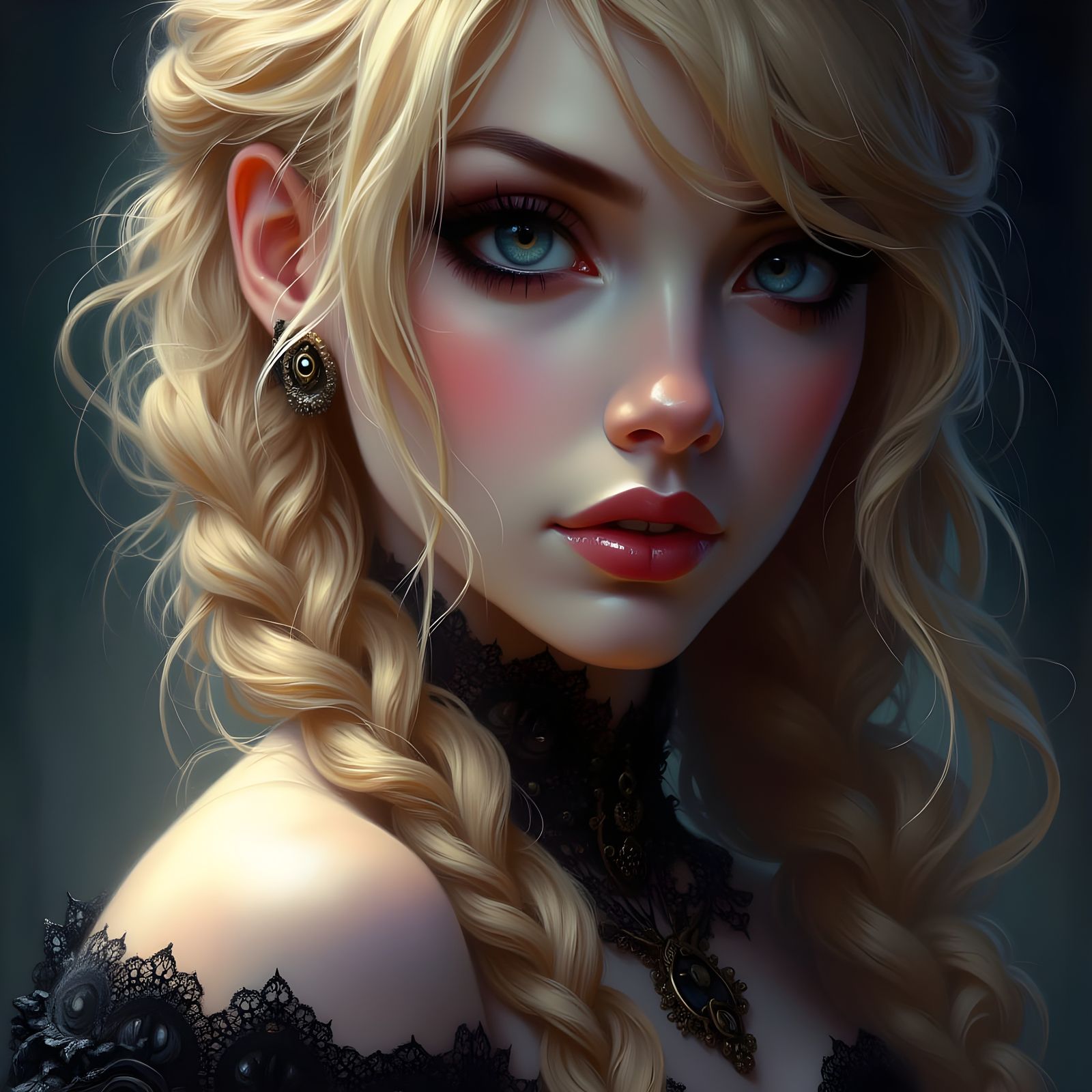 Norse Goddess Portrait in Romantic Goth Style