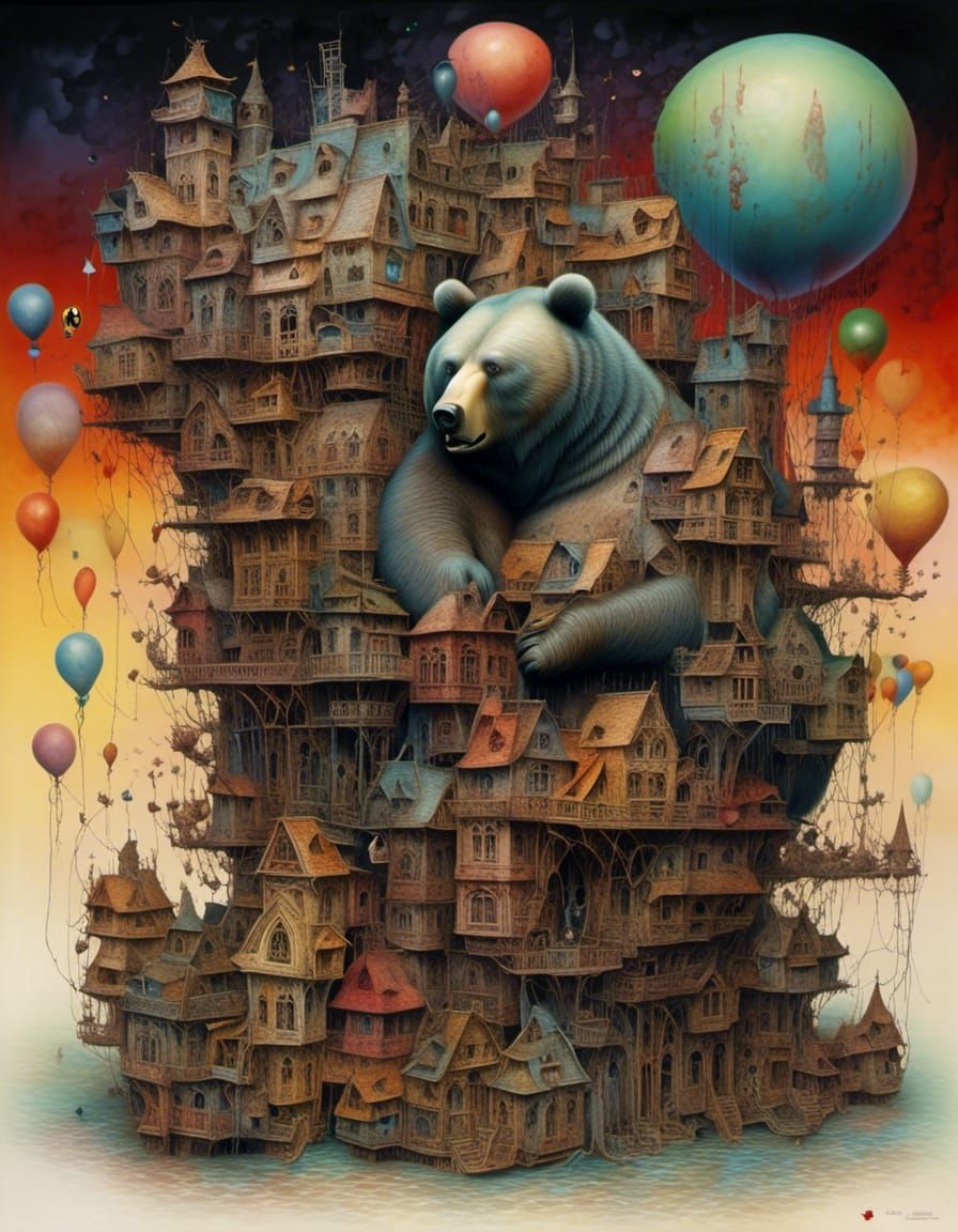 Surreal Bears with Bearings in Triadic Colors