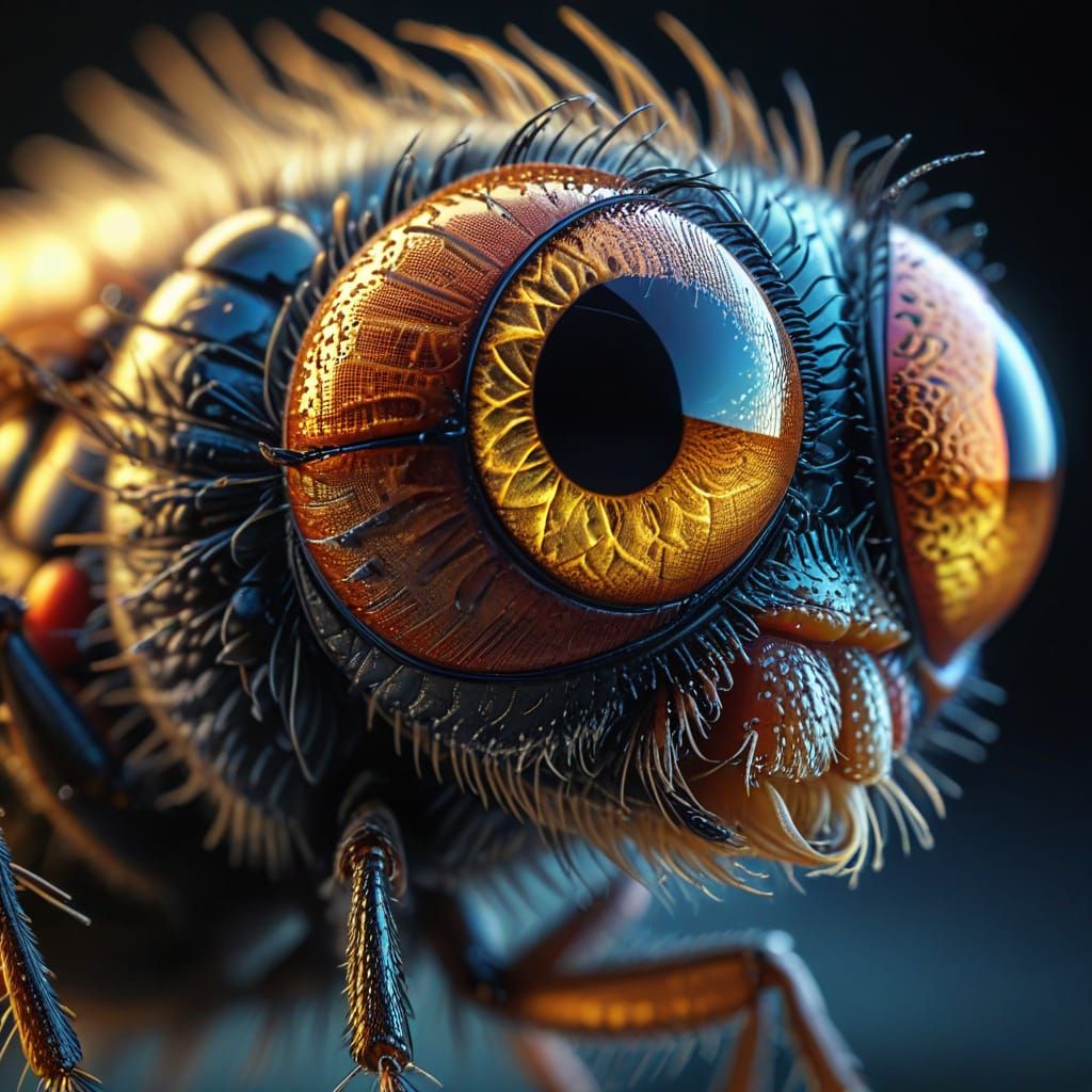 Macro Fly Eye: Hyper-Realistic Digital Art