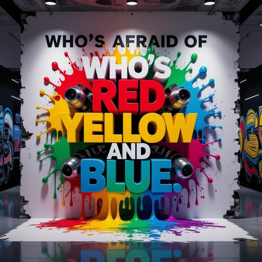 Graffiti Art Museum Display in Sci-Fi Style