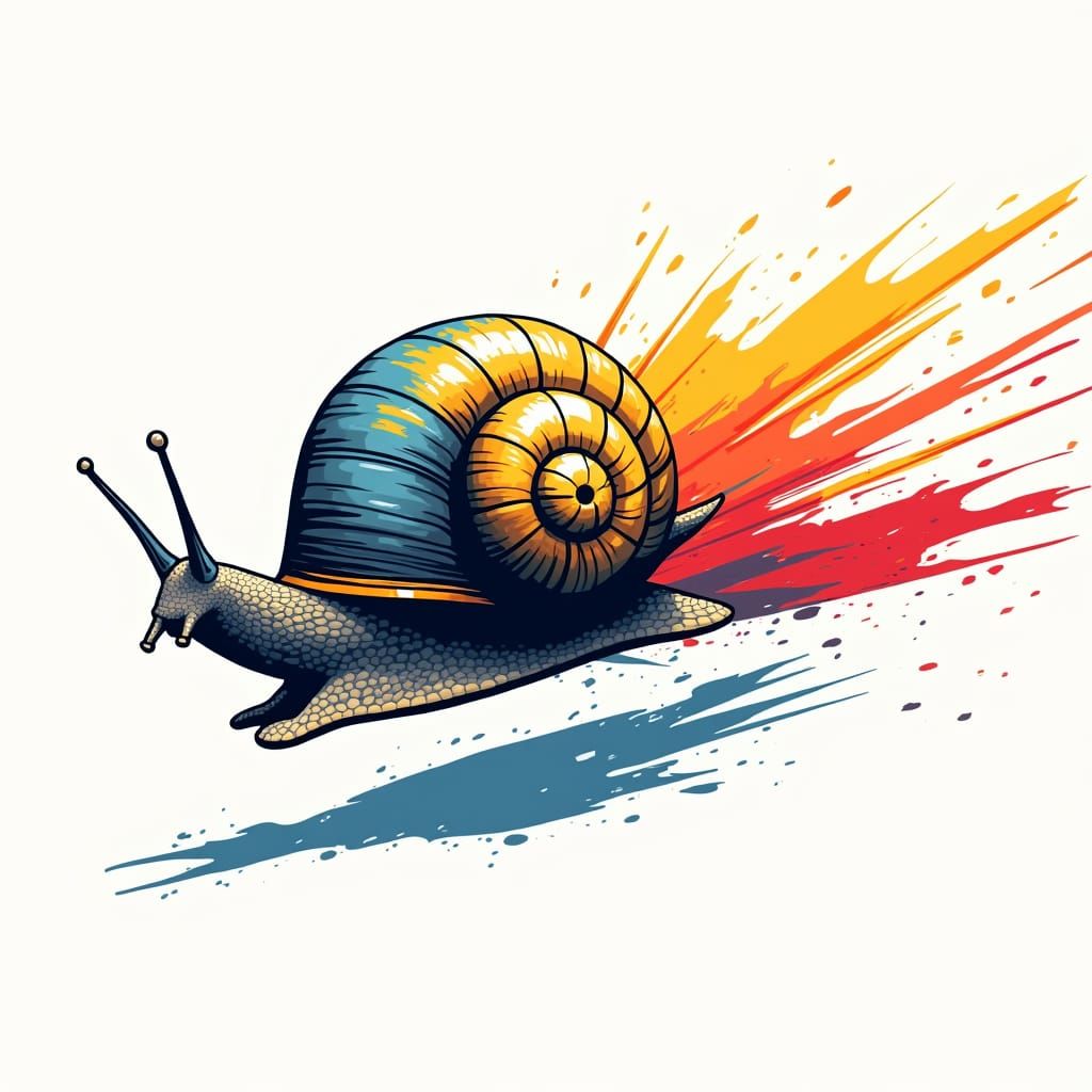 Snail Breaks Sound Barrier in Pop Art Style